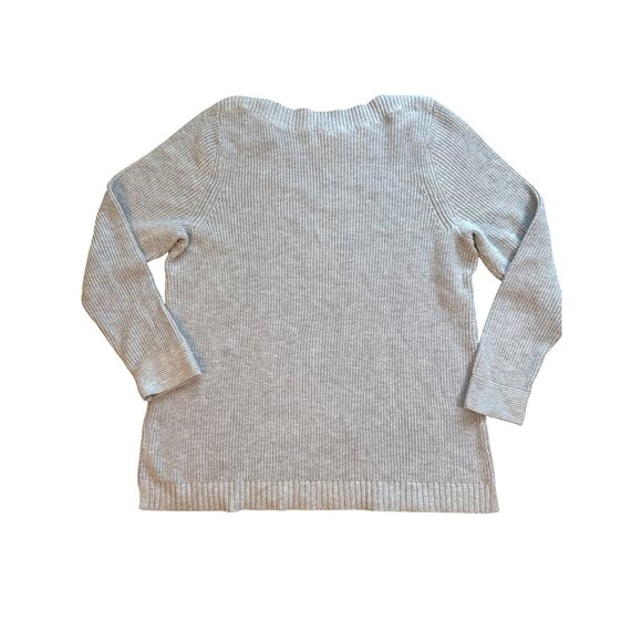 Talbots Sweater Size 2X Plus Gray Boat Neck Ribbed Tunic Cotton Blend NWT - Picture 8 of 8